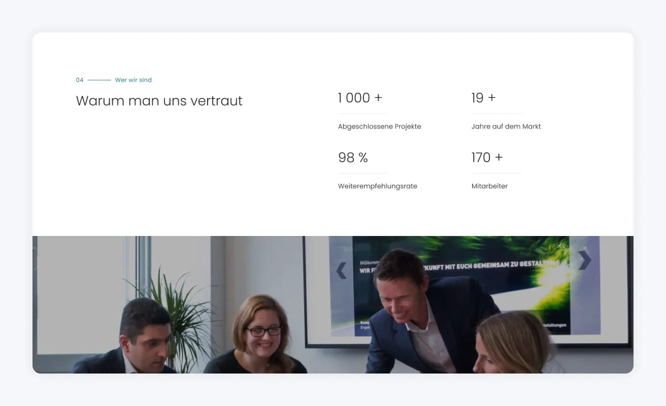 WordPress Sektion – Vertrauen